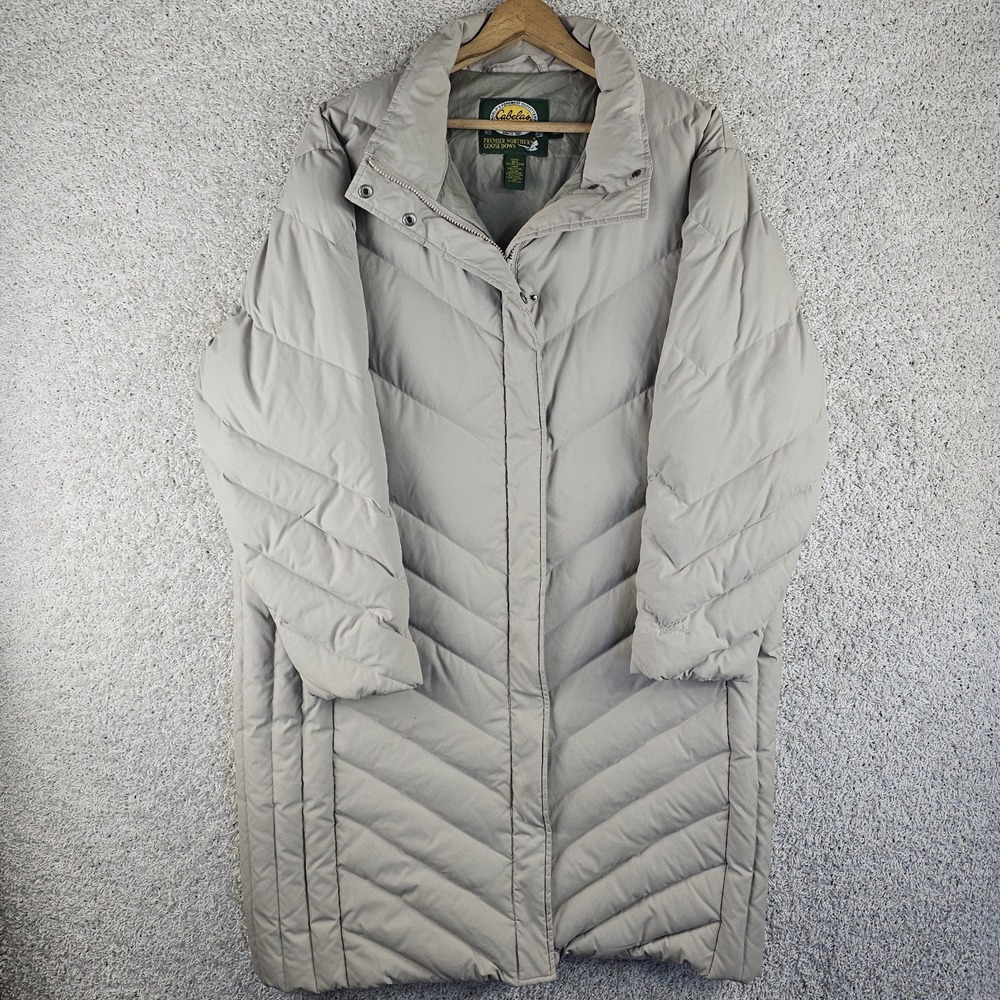 Cabelas Premier Northern Goose Down Long Jacket Parka Puffer Women's 2XL